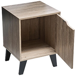 Five Simply Smart Table de chevet Mix'n modul avec 1 porte effet bois naturel - Beige