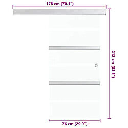 vidaXL Porte coulissante Verre ESG et aluminium 76x205 cm Argenté pas cher