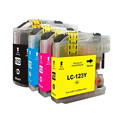 Totalcadeau Cartouche d’encre compatible Brother LC123 pour imprimante Couleur - Cyan pas cher