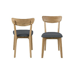 HELLIN Chaises moderne en bois et tissus (Lot de 2) - PAIXA