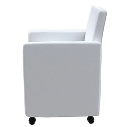 Acheter Decoshop26 Lot de 4 chaises de salle à manger cuisine style moderne et confortable en synthétique blanc CDS021244