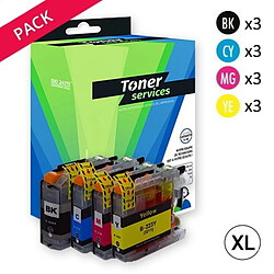 Compatible Brother LC227XLVALBP Pack 12 Cartouches marque Toner Services noires et couleurs (série Tasse)