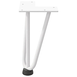 Acheter vidaXL Pieds de table en forme d'épingle à cheveux 4 pcs blanc 20 cm