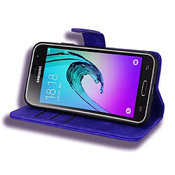 Wewoo Housse Coque Étui en cuir gaufré à double rabat avec motif pour mollet fentes portefeuille et porte-cartes Galaxy J5 2016 / J510 violet pas cher