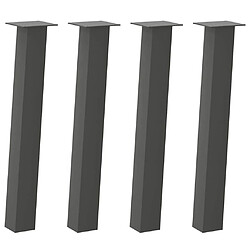 vidaXL Pieds de table basse 4 pcs anthracite 72 cm acier