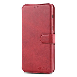 Wewoo Housse Coque Pour Galaxy A8 2018 AZNS Texture du mollet Etui en cuir avec rabat horizontal magnétique PU supportfentes cartes et cadre photo Rouge