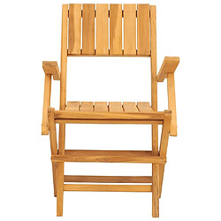 Acheter Maison Chic Lot de 2 Chaises de jardin,Fauteuil d'extérieur pliantes 55x61x90 cm bois massif teck -MN67814