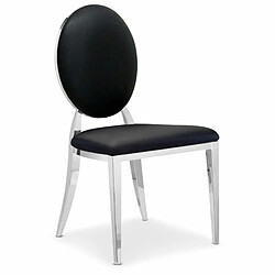 Paris Prix Lot de 2 Chaises Médaillon Simili Tatianna 90cm Noir