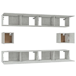 Acheter vidaXL Ensemble de meubles TV 6 pcs Gris béton Bois d'ingénierie