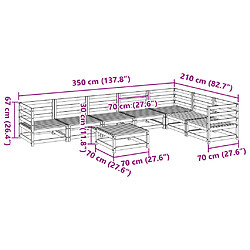 vidaXL Salon de jardin 8 pcs bois massif sapin de douglas pas cher