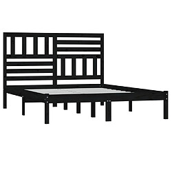 Avis Maison Chic Lit adulte - Lit simple Cadre de lit,Structure du lit Contemporain noir 150x200 cm très grand bois de pin massif -MN64987