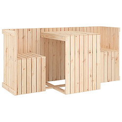 vidaXL Set de balcon 2 places - Bois de pin