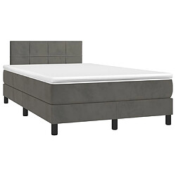 Avis Maison Chic Lit Adulte - Lit simple Lit à sommier tapissier et matelas moelleux - Meuble de Chambre - Gris foncé 120x200cm Velours -MN42119