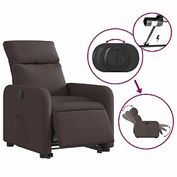 Maison Chic Fauteuil Relax pour salon, Fauteuil inclinable électrique marron foncé tissu -GKD16362 pas cher