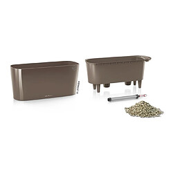 LECHUZA Jardinière de table Delta 20 ALL-IN-ONE Taupe brillant 15566