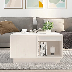 Avis ComfortXL Table Basse Blanc 60x61x32,5 Cm Bois Massif De Pin