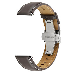 Avizar Bracelet pour Galaxy Watch 5 / 5 Pro / 4 Cuir véritable Boucle Papillon marron