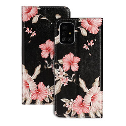 Etui en PU impression de motifs avec support fleurs vives pour votre Samsung Galaxy A71