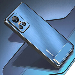 Coque en TPU + alliage d'aluminium avec béquille pour votre Realme GT Neo3 - bleu