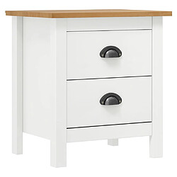 vidaXL Tables de chevet Hill 2 pcs Blanc 46x35x49,5 cm Bois pin solide