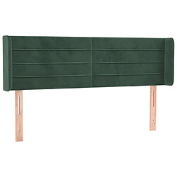 vidaXL Tête de lit avec oreilles Vert foncé 147x16x78/88 cm Velours