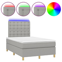 Maison Chic Lit adulte- Lit + matelas + LED,Sommier à lattes de lit matelas LED gris clair 120x190 cm tissu -GKD24098