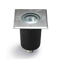 Leds C4 Spot à encastrer carré Gea, GU10, inox 316 et verre