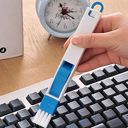 Wewoo Mini brosse de nettoyage de 2 PCS avec un porte-poussière amovible pour coins de clavier et rainures de fenêtre Bleu