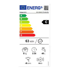 Lave-linge intégrable 8kg 1400 tours/min - biwmhg81484eu - HOTPOINT