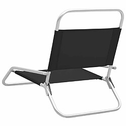 Maison Chic Lot de 2 Chaises de plage pliables | Chaises Relax d'extérieur Noir Tissu -GKD53611 pas cher