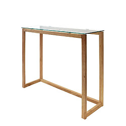 The Home Deco Factory Console en verre et bois - Marron et transparent