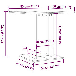 vidaXL Table à manger blanc brillant 80x80x75 cm bois d'ingénierie pas cher