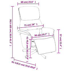 vidaXL Fauteuil inclinable de massage et repose-pieds gris clair tissu pas cher