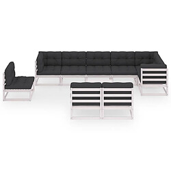 Avis Maison Chic Salon de jardin 10 pcs + coussins - Mobilier/Meubles de jardin - Table et chaises d'extérieur Bois de pin massif -MN23849