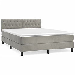 Maison Chic Lit Adulte - Lit simple Lit à sommier tapissier et matelas moelleux - Meuble de Chambre - Gris clair 140x200cm Velours -MN67426