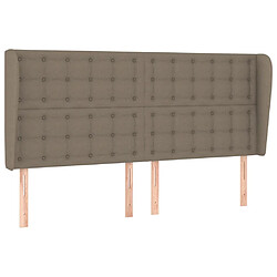 vidaXL Tête de lit avec oreilles Taupe 163x23x118/128 cm Tissu