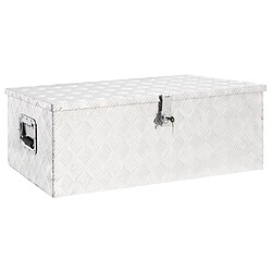 vidaXL Boîte de rangement Argenté 90x47x33,5 cm Aluminium