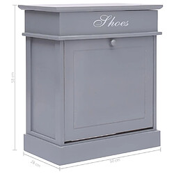 vidaXL Armoire à chaussures Gris 50 x 28 x 58 cm Bois de Paulownia pas cher