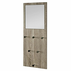 Paris Prix Patère Murale & Miroir Design Bora 80cm Naturel