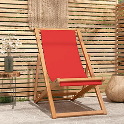 Maison Chic Chaise/Fateuill de plage pliable Bois de teck solide rouge -GKD77440