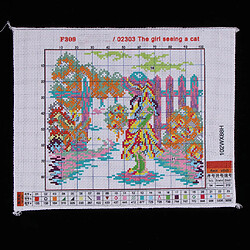 Fille dans le jardin estampillé kit de point de croix bricolage fait main couture 26x21cm 14CT pas cher