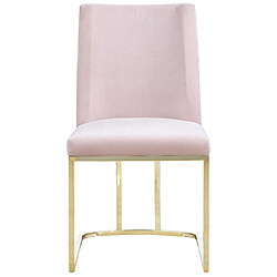 Avis Vivenla Lot de 2 chaises de salle à manger design revêtement en velours rose avec piétement en acier doré L. 45.5 x P. 53.6 x H. 86 cm collection MILO