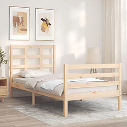 Avis vidaXL Cadre de lit sans matelas 100x200 cm bois massif