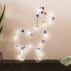 The Home Deco Factory Lama avec pompons lumineux 33 cm.