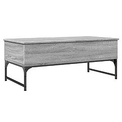 ComfortXL Table Basse Sonoma Gris 100x50x40 Cm Bois D'ingénierie Et Métal