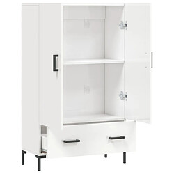 Acheter vidaXL Buffet haut blanc brillant 69,5x31x115 cm bois d'ingénierie