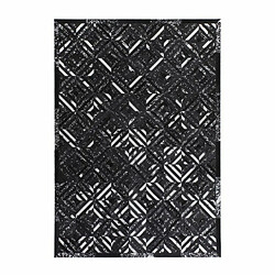 Paris Prix Tapis en Cuir Fait Main Spark Noir & Argent 160 x 230 cm