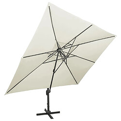 vidaXL Parasol de jardin en porte-à-faux avec double toit sable