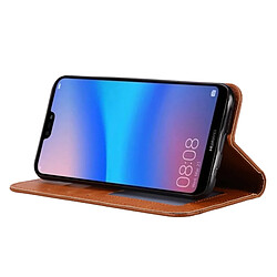 Wewoo Housse Coque Étui en cuir Flip à texture de peau horizontale pour Huawei Enjoy 9 Plus / Y9 2019avec cadre photo et supportlogements cartes et porte-monnaie Marron pas cher