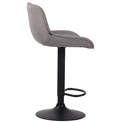 Avis Decoshop26 Tabouret de bar en tissu gris pied métal noir siège rembourré et matelassé 10_0000426